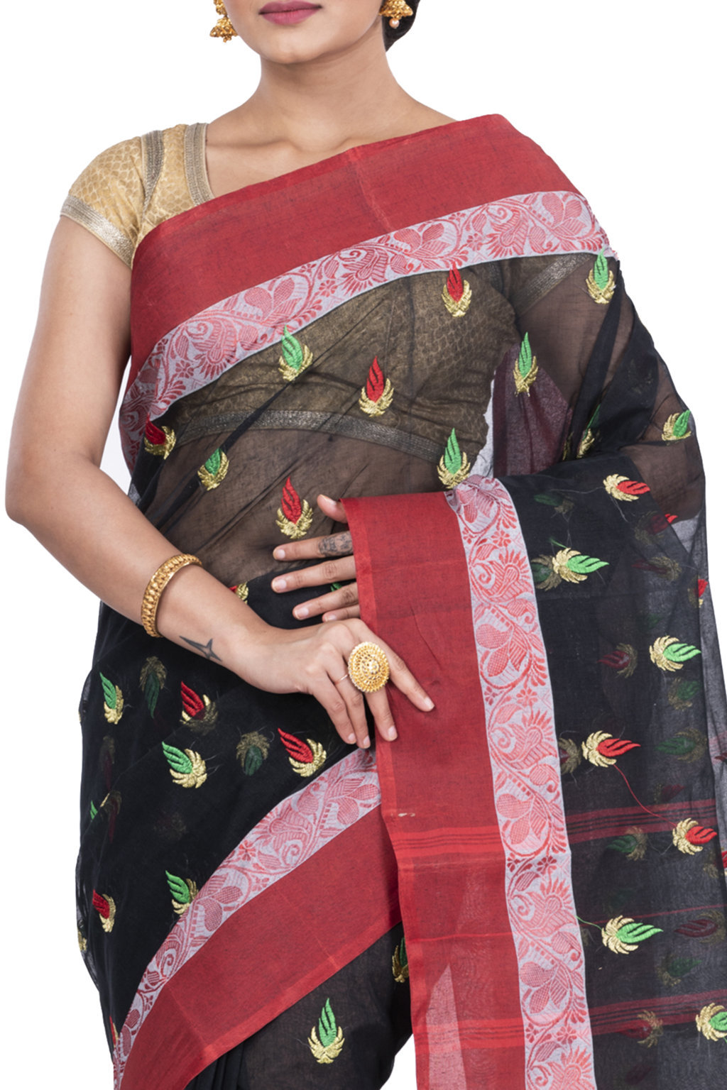 Black Pure Cotton Dip_Embro Tant Embroidery (662)